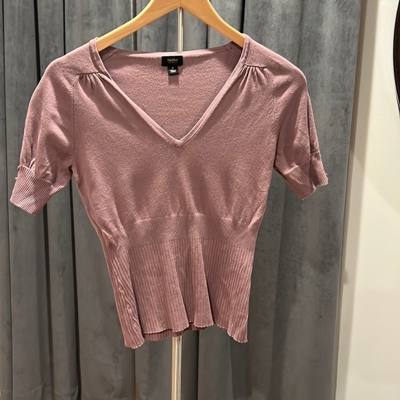 Vintage Y2K short sleeve sweater lavender - Picture 1 of 5